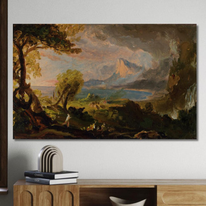 Il Corso Dell'Impero: Lo Stato Selvaggio Thomas Cole tcl33 quadro stampato su tela
