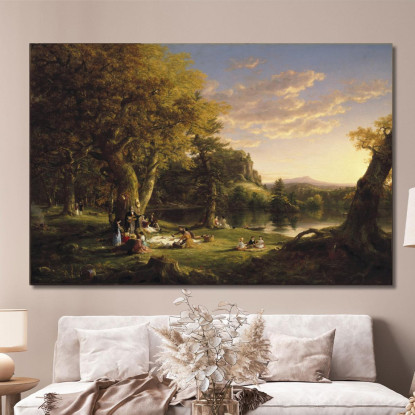 Il Picnic Thomas Cole tcl41 quadro stampato su tela