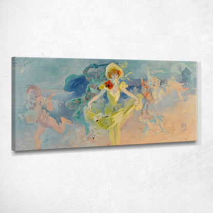 Pierrot E Colombina Jules Chéret jch93 quadro stampato su tela