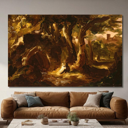 Paesaggio Boscoso Con Figure Thomas Cole tcl58 quadro stampato su tela