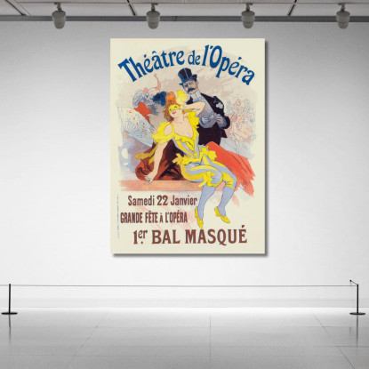 Locandina Del 1° Ballo In Maschera La Grande Festa All'Opera Il 22 Gennaio Jules Chéret jch95 quadro stampato su tela