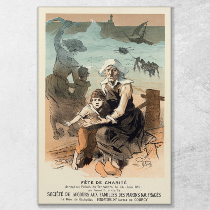 Società Di Soccorso Per Le Famiglie Dei Naufraghi Jules Chéret jch105 quadro stampato su tela