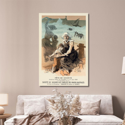 Società Di Soccorso Per Le Famiglie Dei Naufraghi Jules Chéret jch105 quadro stampato su tela