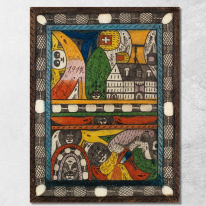 Il Zohrn Schiiga E Il Cacciatore Di Terra Adolf Wölfli awl9 quadro stampato su tela