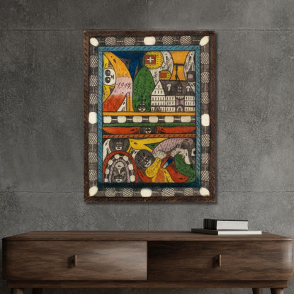 Il Zohrn Schiiga E Il Cacciatore Di Terra Adolf Wölfli awl9 quadro stampato su tela