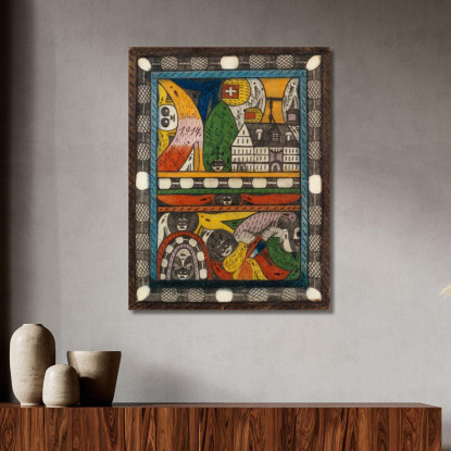 Il Zohrn Schiiga E Il Cacciatore Di Terra Adolf Wölfli awl9 quadro stampato su tela