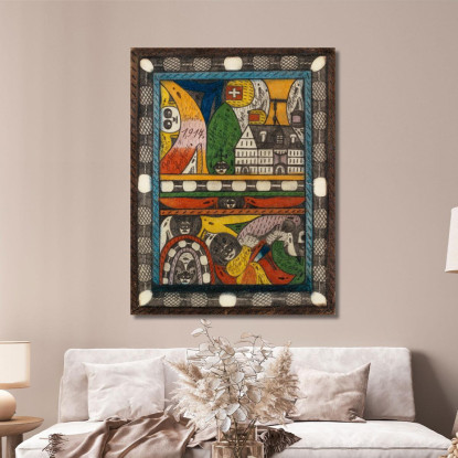 Il Zohrn Schiiga E Il Cacciatore Di Terra Adolf Wölfli awl9 quadro stampato su tela