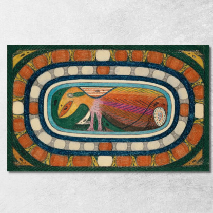 I Delfini: Un Assolutamente Innocuo Uccello Gigante Adolf Wölfli awl12 quadro stampato su tela