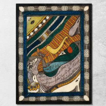 La Santa Wiegalinda Di Pantter - Bann Adolf Wölfli awl15 quadro stampato su tela