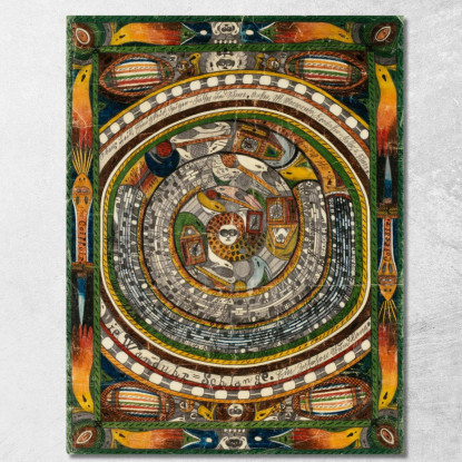 L’Orologio Da Parete - Serpente. Un'Ora Zohohrn Adolf Wölfli awl17 quadro stampato su tela