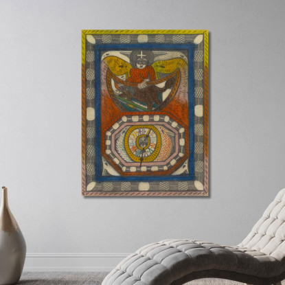 Gran - Gran - Imperatrice E Gran - Gran - Dea Helvetia Nel Porto Di Daali India Adolf Wölfli awl19 quadro stampato su tela