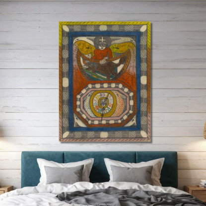 Gran - Gran - Imperatrice E Gran - Gran - Dea Helvetia Nel Porto Di Daali India Adolf Wölfli awl19 quadro stampato su tela