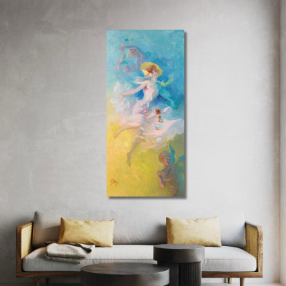 Le Farandole Jules Chéret jch108 quadro stampato su tela
