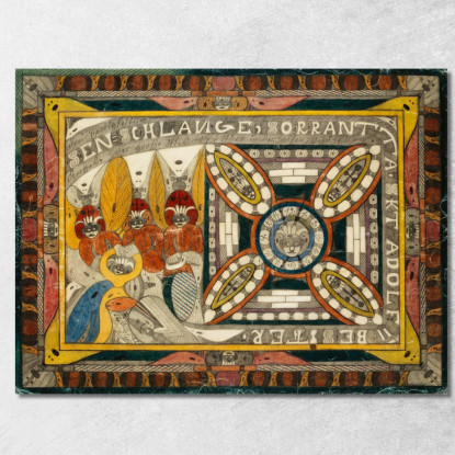 Serpente Gigante Sorrantta Tre Angeli Dell'Eternità E La Grande Stella Skt. Adolf Nella Vecchia Creazione Adolf Wölfli awl29 qu