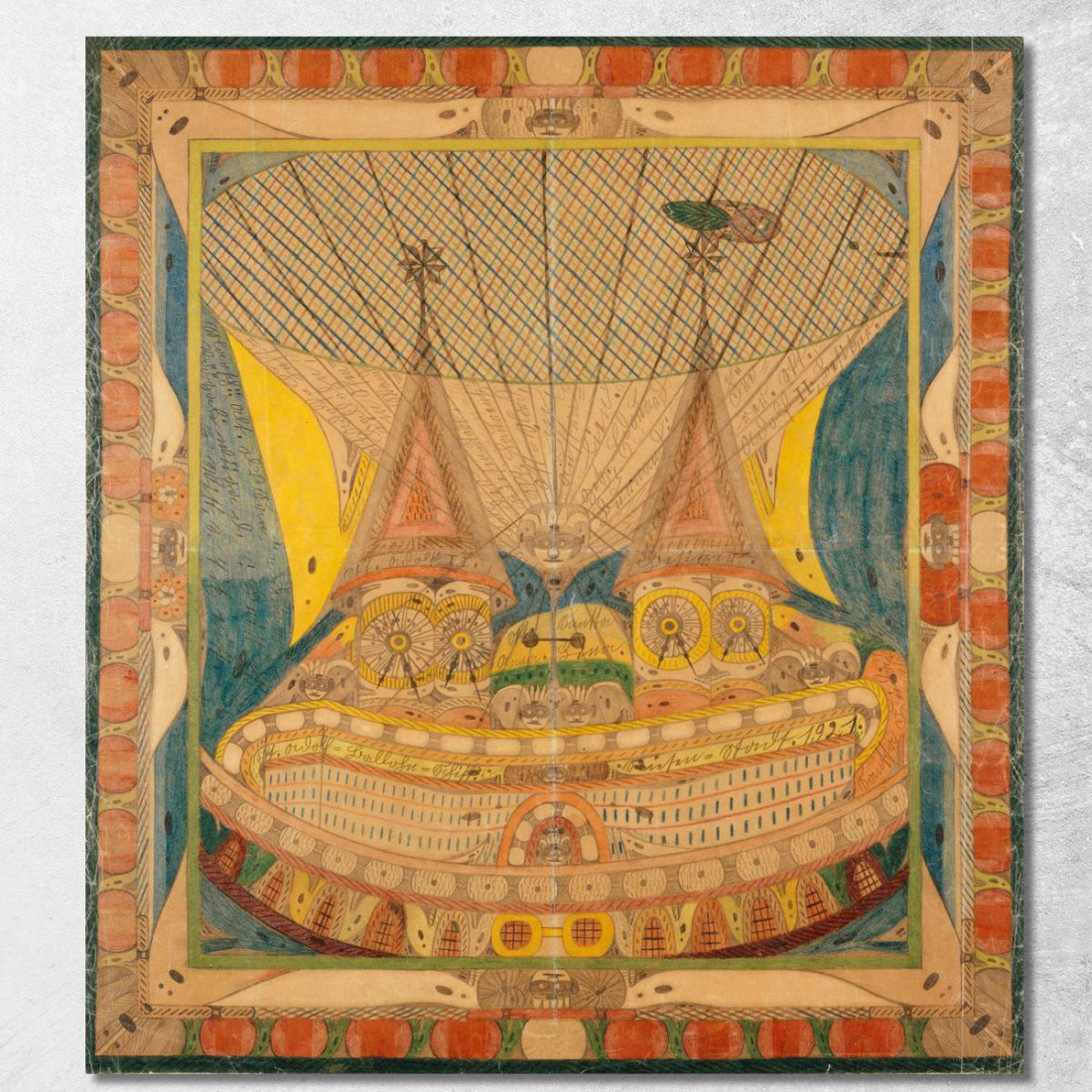 Dirigibile Di Skt. Adolf Città Gigante Adolf Wölfli awl34 quadro stampato su tela