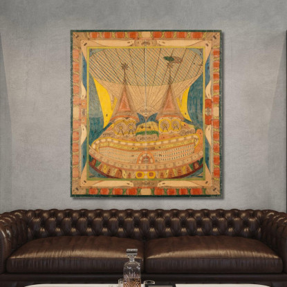 Dirigibile Di Skt. Adolf Città Gigante Adolf Wölfli awl34 quadro stampato su tela