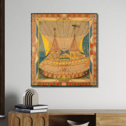 Dirigibile Di Skt. Adolf Città Gigante Adolf Wölfli awl34 quadro stampato su tela