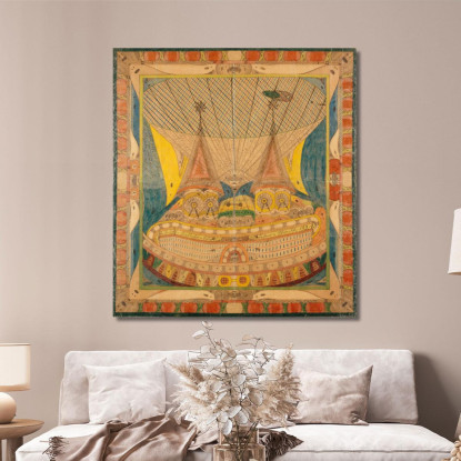 Dirigibile Di Skt. Adolf Città Gigante Adolf Wölfli awl34 quadro stampato su tela