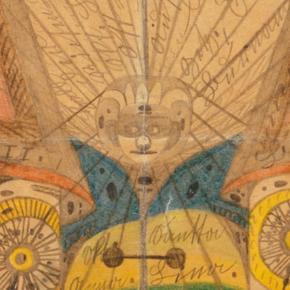 Dirigibile Di Skt. Adolf Città Gigante Adolf Wölfli awl34 quadro stampato su tela