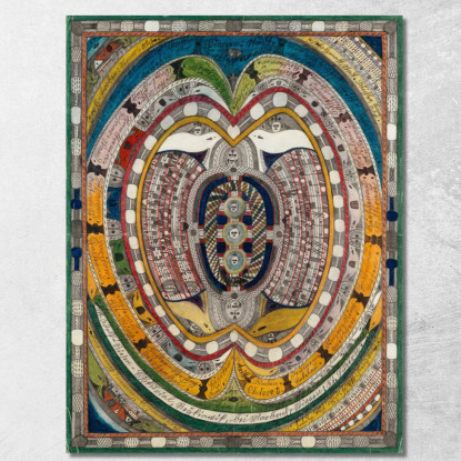 Il Palazzo Gigante Di Skt. Adolf A Reykiawik Presso Marbach - Wiggen Cantone Lucerna Adolf Wölfli awl36 quadro stampato su tela