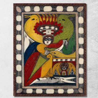 Il Trono - Alpi - Roosali Di Skt. Adolf Adolf Wölfli awl38 quadro stampato su tela