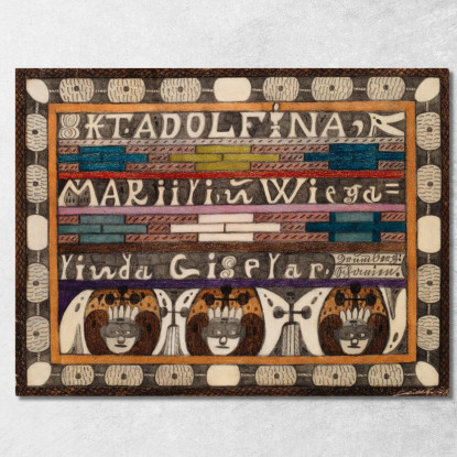 Santa Adolfina Mariili E Wiegalinda Giselar Adolf Wölfli awl40 quadro stampato su tela