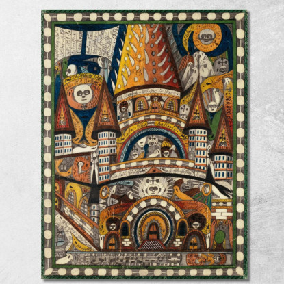 Cattedrale Di San Vincenzo A Berna Adolf Wölfli awl41 quadro stampato su tela