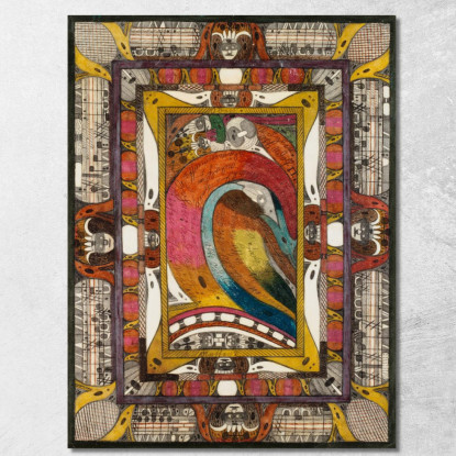 Sala Della Foresta Di Abeti Nella Città Gigante Sul Lago Haxen Adolf Wölfli awl43 quadro stampato su tela