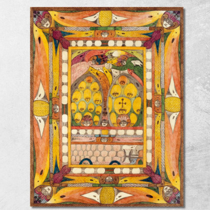 Uhaja Dall’India La Mia Cara Madrina Adolf Wölfli awl45 quadro stampato su tela