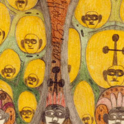 Uhaja Dall’India La Mia Cara Madrina Adolf Wölfli awl45 quadro stampato su tela