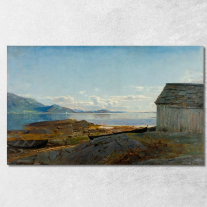 Avvicinamento A Hardanger Ølve Amaldus Nielsen ani20 quadro stampato su tela