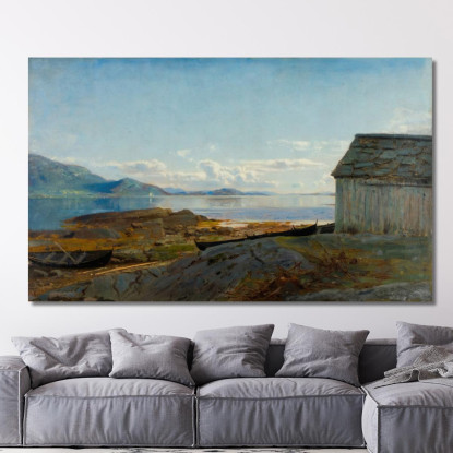 Avvicinamento A Hardanger Ølve Amaldus Nielsen ani20 quadro stampato su tela