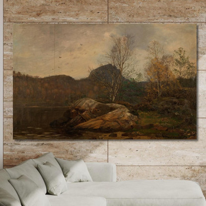 Autunno. Fiordo Boschivo Mandal Amaldus Nielsen ani139 quadro stampato su tela