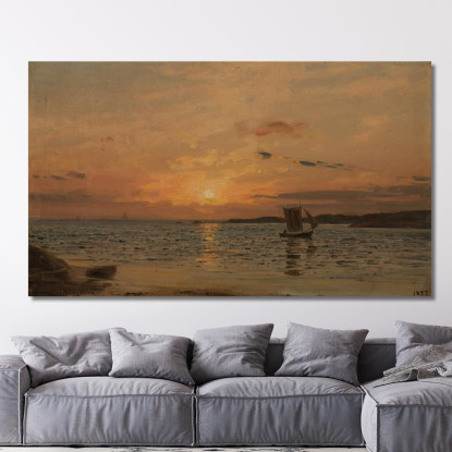 Tramonto Hvaler Amaldus Nielsen ani203 quadro stampato su tela