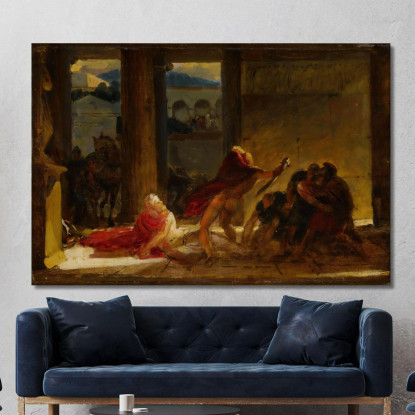 La Morte Di Pirro Anne Louis Girodet-Trioson alg11 quadro stampato su tela