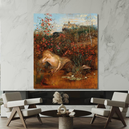 Una Ninfa Del Kamptal Sotto Una Siepe Di Rose Anton Romako arm1 quadro stampato su tela