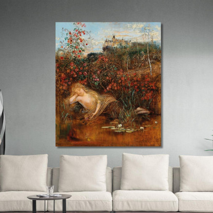 Una Ninfa Del Kamptal Sotto Una Siepe Di Rose Anton Romako arm1 quadro stampato su tela