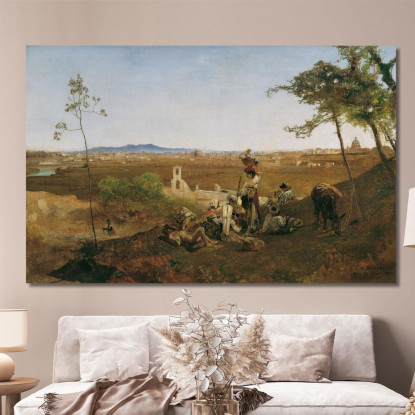 Vista Su Roma Dal Monte Mario Anton Romako arm9 quadro stampato su tela