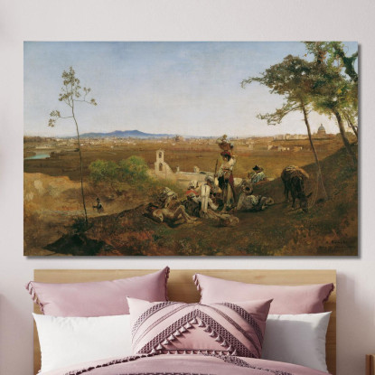 Vista Su Roma Dal Monte Mario Anton Romako arm9 quadro stampato su tela