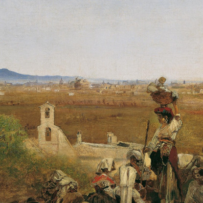 Vista Su Roma Dal Monte Mario Anton Romako arm9 quadro stampato su tela