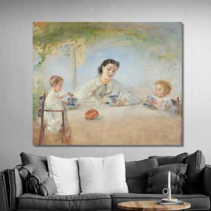 La Famiglia Dell'Artista A Colazione Anton Romako arm19 quadro stampato su tela