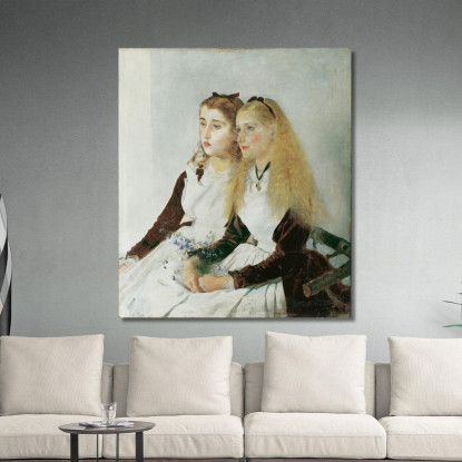 Le Nipoti Dell’Artista Elisabeth E Maja Anton Romako arm22 quadro stampato su tela