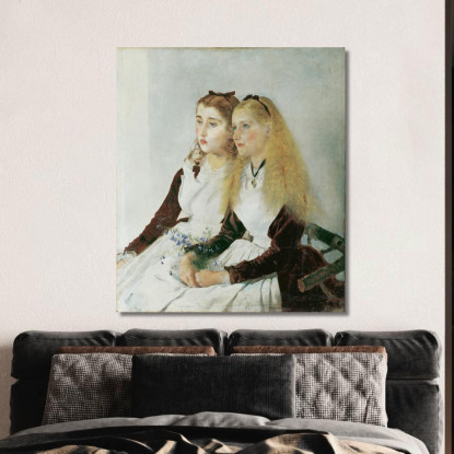 Le Nipoti Dell’Artista Elisabeth E Maja Anton Romako arm22 quadro stampato su tela