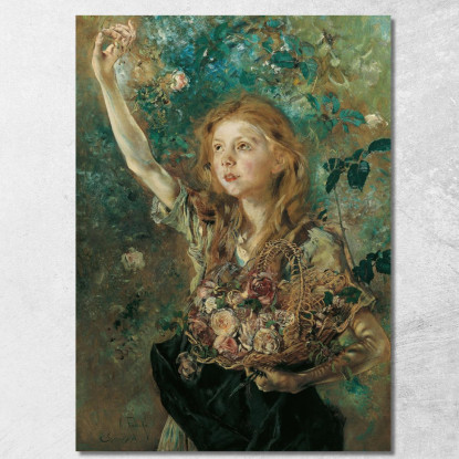 La Raccoglitrice Di Rose Anton Romako arm23 quadro stampato su tela