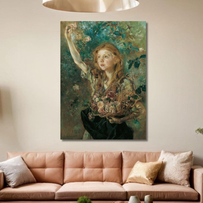La Raccoglitrice Di Rose Anton Romako arm23 quadro stampato su tela