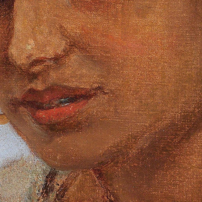 Ragazza Italiana Con Fazzoletto In Testa E Tamburello Anton Romako arm32 quadro stampato su tela