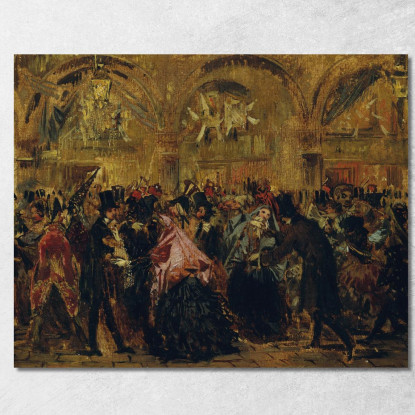 Carnevale In Piazza San Marco A Venezia Anton Romako arm34 quadro stampato su tela