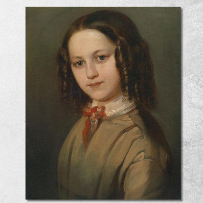 Ritratto Di Melanie Deinhardstein Bambina Anton Romako arm35 quadro stampato su tela