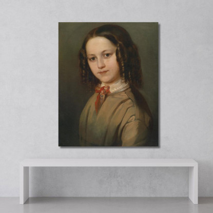 Ritratto Di Melanie Deinhardstein Bambina Anton Romako arm35 quadro stampato su tela