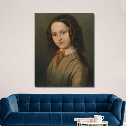 Ritratto Di Melanie Deinhardstein Bambina Anton Romako arm35 quadro stampato su tela